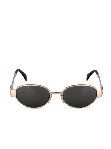 celine triomphe sunglasses rose gold|Celine Triomphe Oval Metal Sunglasses .